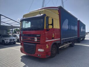 DAF XF 105 camión con lona corredera + remolque con lona corredera