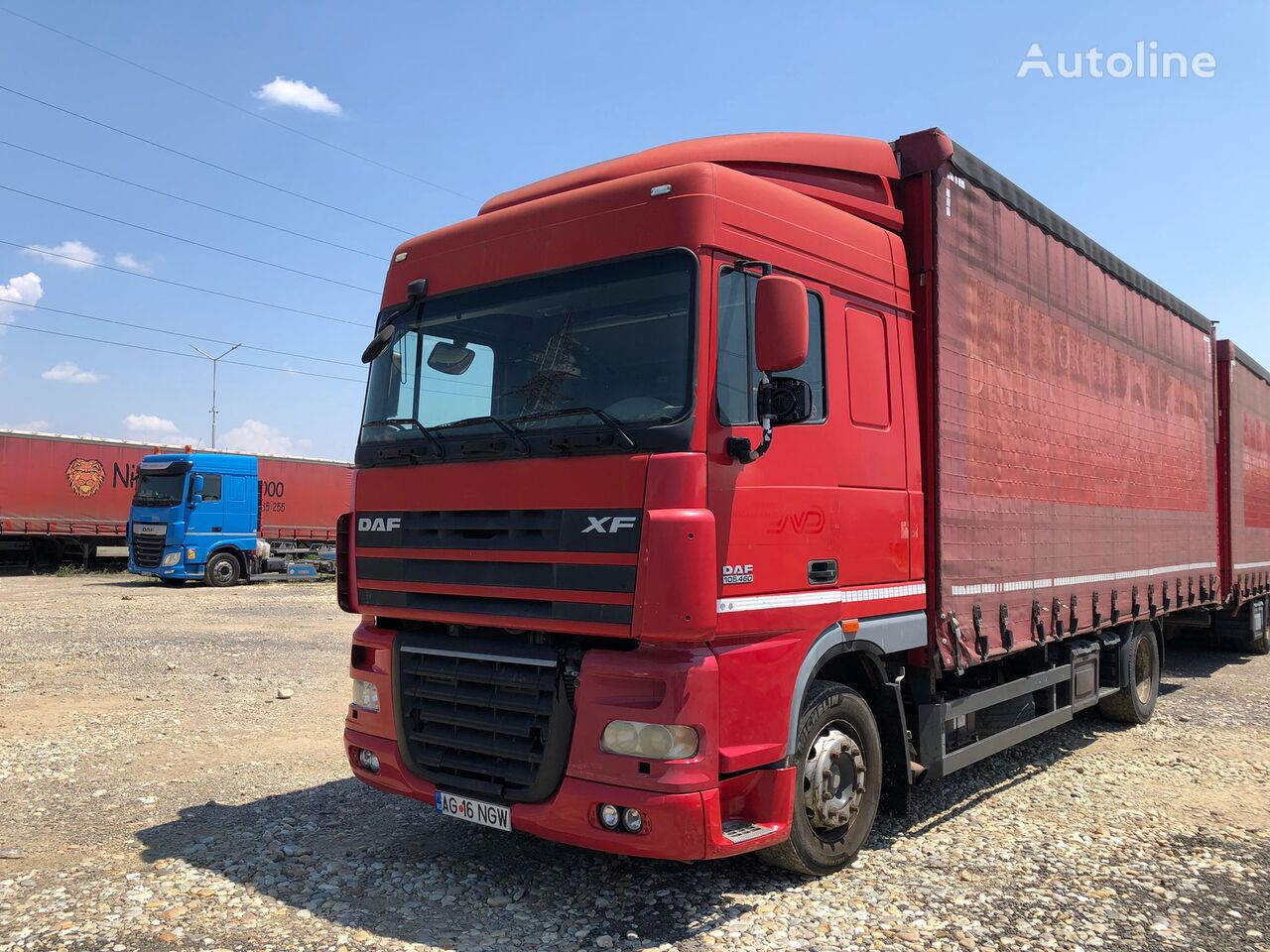 DAF FA XF 105.460 camión con lona corredera + remolque con lona corredera