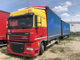 DAF XF105 camión con lona corredera + remolque con lona corredera