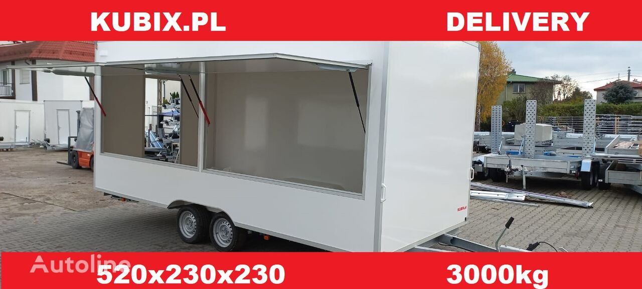 Kubix Catering trailer 520x230x230 3000kg 2 axels remolque de comida nuevo